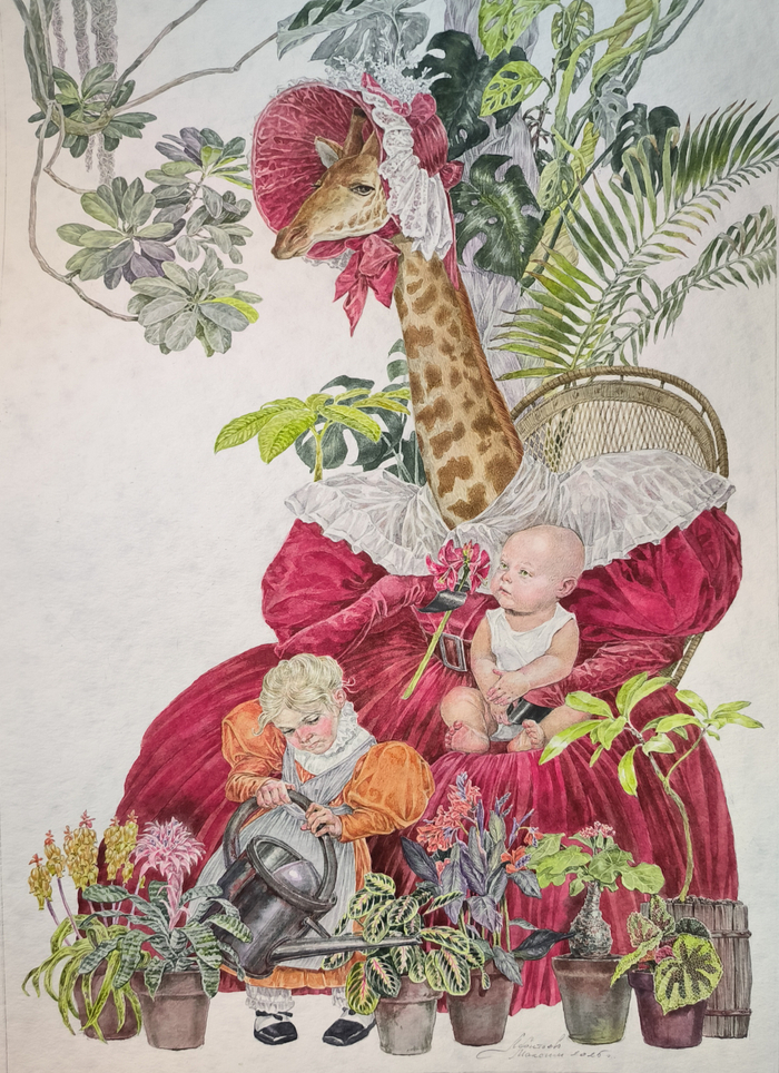 Без названия. Максим Л. Леонтьев. Бумага, акварель. 2025 год.