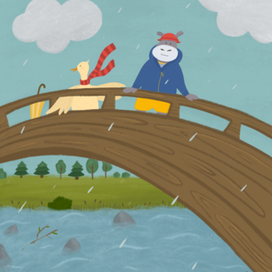 Утя и Мотя, иллюстрация для детской книги