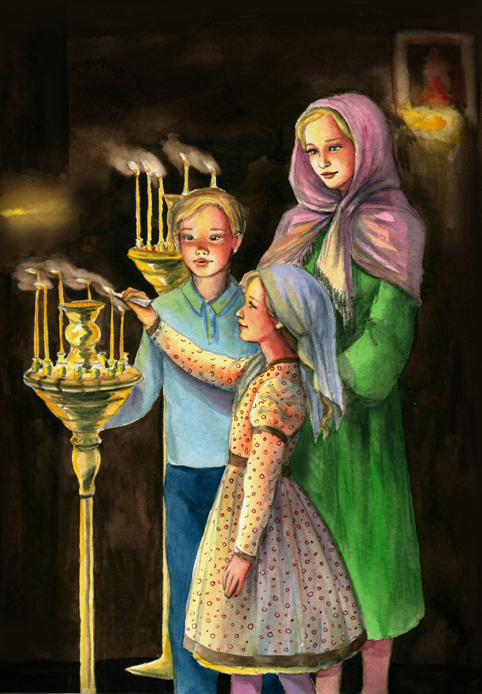 В храме. В рамках проекта Семейные традиции.