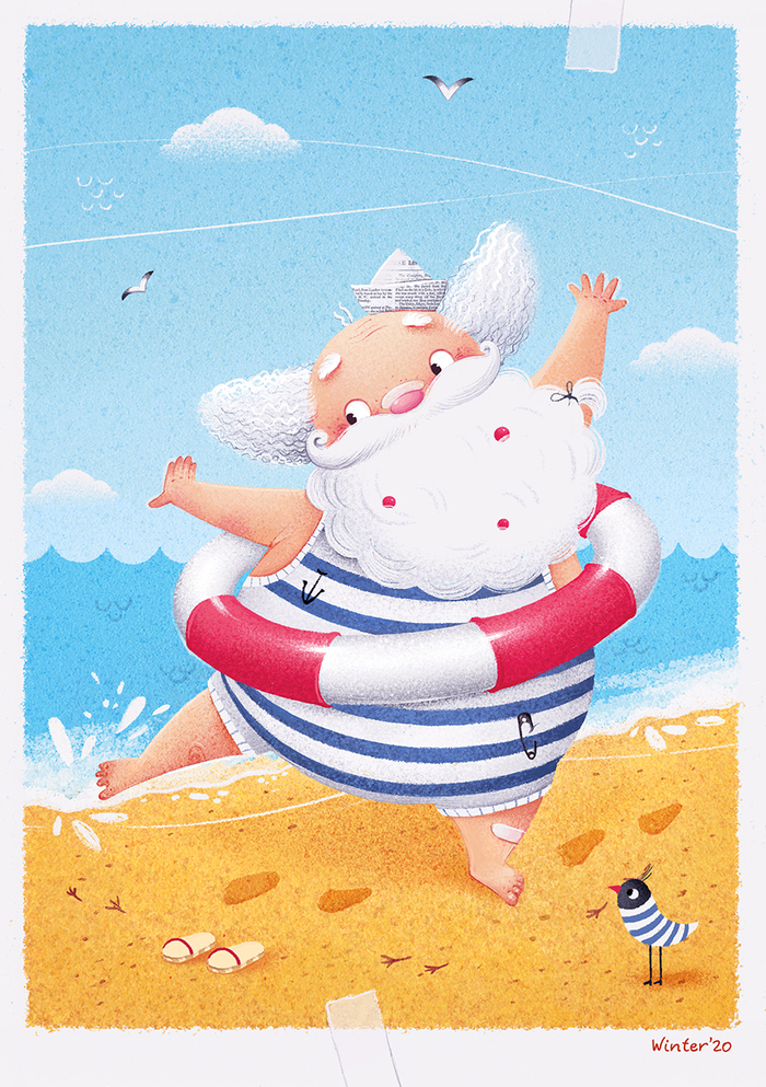 Санта на отдыхе. С Наступающим Новым Годом!