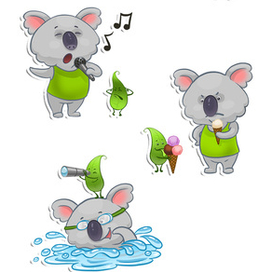 коала и эвкалиптовый листик