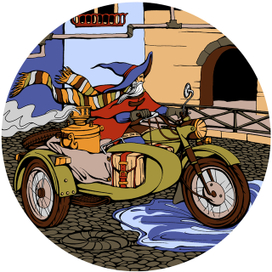 Странник. Эскиз панно для рестобара.