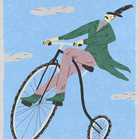 Ретро велосипедист