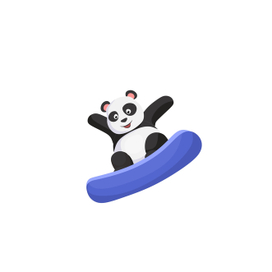 Панда на сноуборде