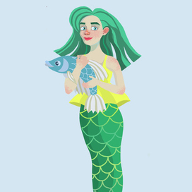 русалка и рыбка