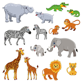 Африканские животные. Мамы и детеныши