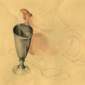 натюрморт с серебряной рюмкой