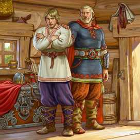 "Надо Алёша ...надо".  Иллюстрация к былине "Алёша Попович".