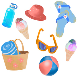 Сет картинок на тему «Пляж»