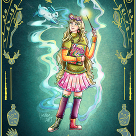 Фан-арт по "Гарри Поттеру", карточка: "Полумна"