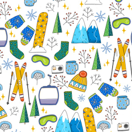 Паттерн для зимнего курорта Роза хутор
