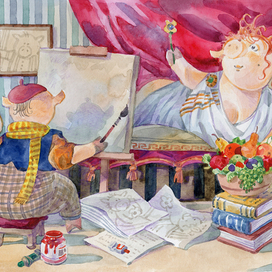 свин художник