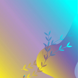 Background using a gradient. Background with plants. Cute background. 