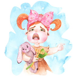 Акварельная иллюстрация к стихотворению А.Барто "Мячик"