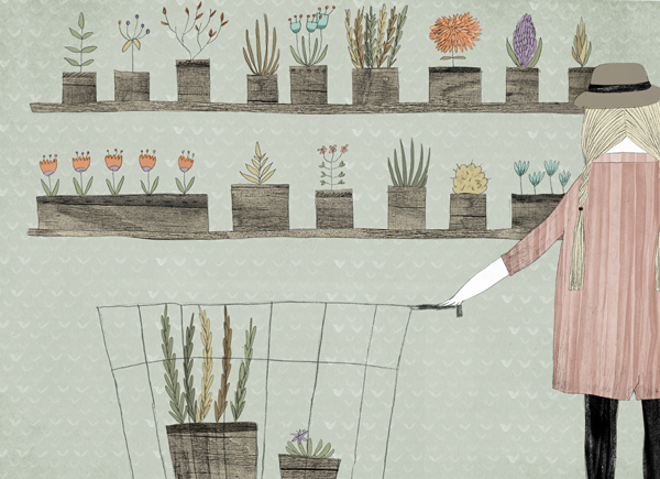 В цветочном магазине.