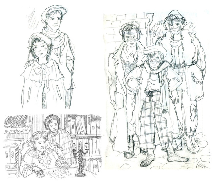 Эскизы к повести А. Рыбакова "Кортик".