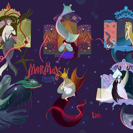 Итоговая иллюстрация с персонажами челленджа