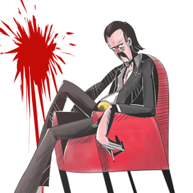 Ник Кейв, кресло и кетчуп