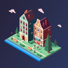 Домики у реки