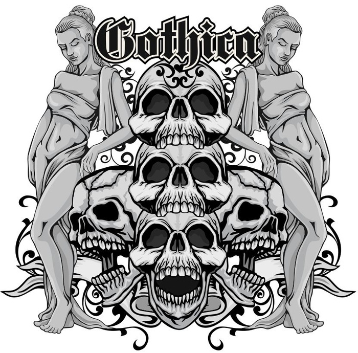 античные девушки и череп