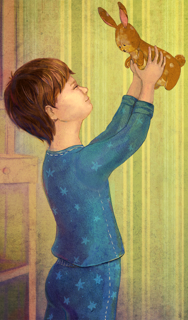 Страница анимационной книги The Velveteen Rabbit