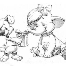 пёсик и слониха