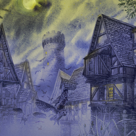 Черновой вариант рисунка на форзац книги