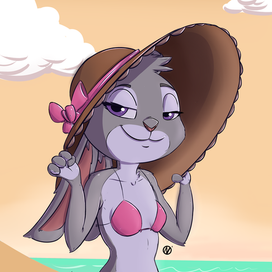 Джуди на пляже