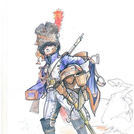 Раскадровка для фильма. Рядовой полка Конных гренадер гвардии. 1812 год