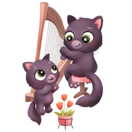 Котики и арфа