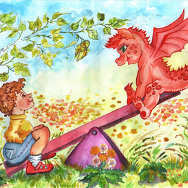 Дракоша - иллюстрация к детскому стихотворению