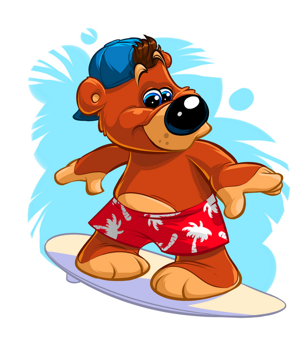 Мишка сёрфер