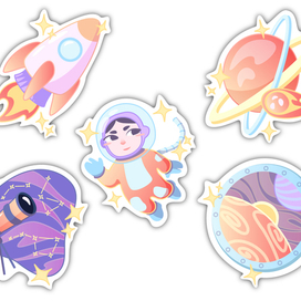 Space stickers