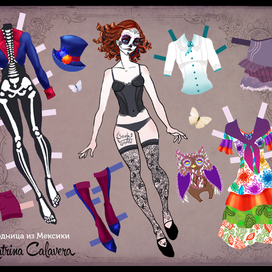 Calavera Paper Doll