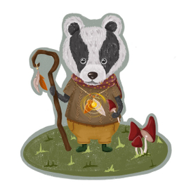 Барсук друид и осенний фонарик 