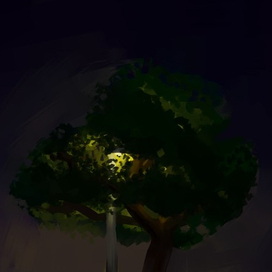 Фонарь в листве