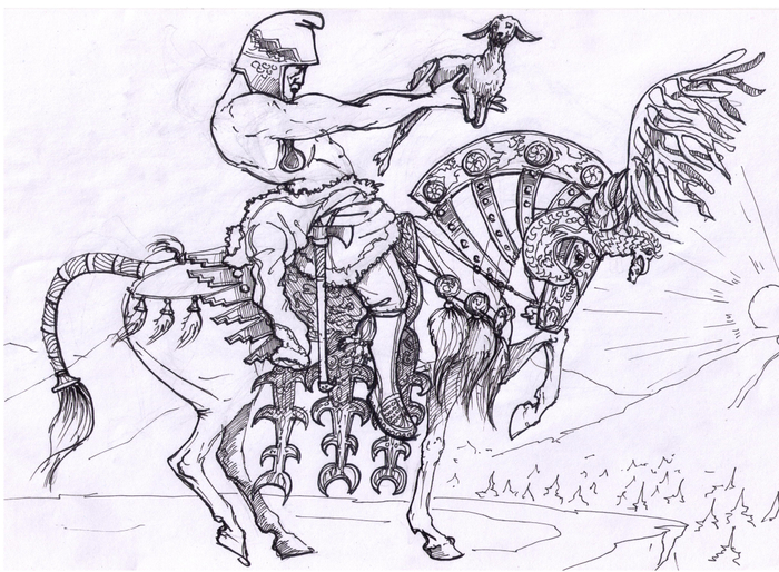 Эскиз. Вождь-жрец саков.