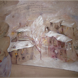 Только крыши, снег... и, кроме  крыш и снега, никого...