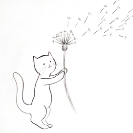 Котик и одуванчик