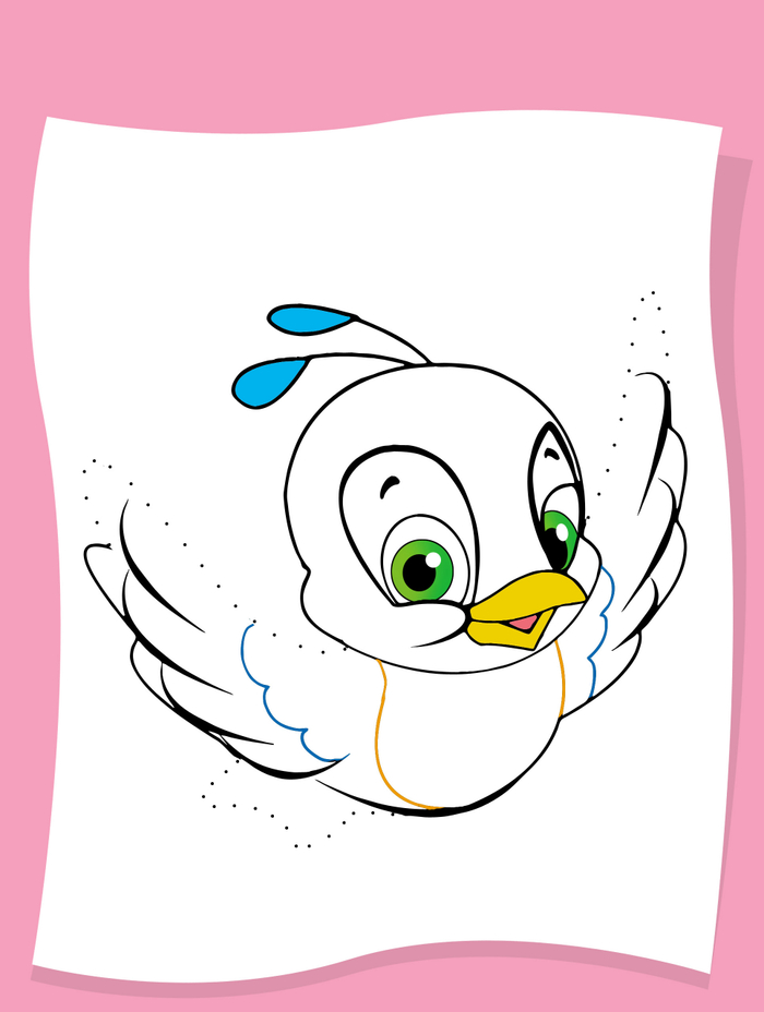 Раскраска с птицей