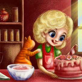 поваренок дарит торт