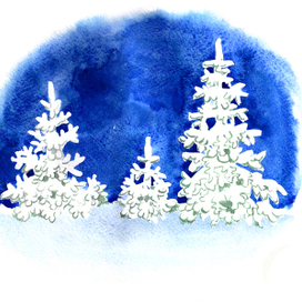 Нось в лесу. Зима.