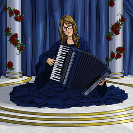 Pretty accordionist
