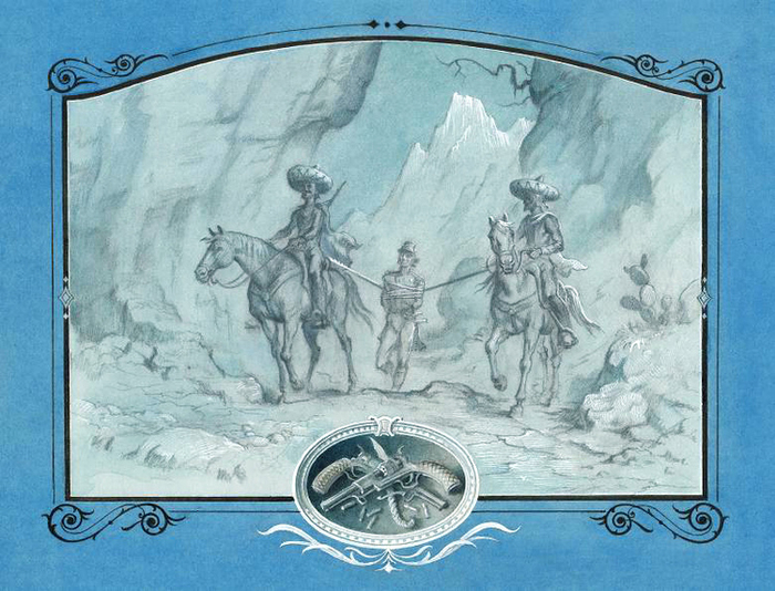 1 форзац  к книге  ВОЛЬНЫЕ СТРЕЛКИ Т. Майн-Рида 