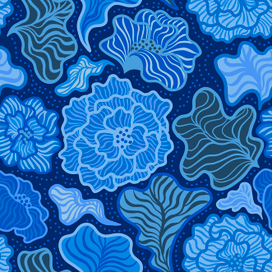 Голубой принт