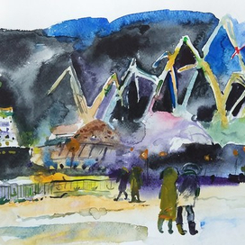 Мурманск. Разноцветные краны.