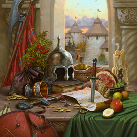 " Натюрморт времен Руси" для исторического проекта.