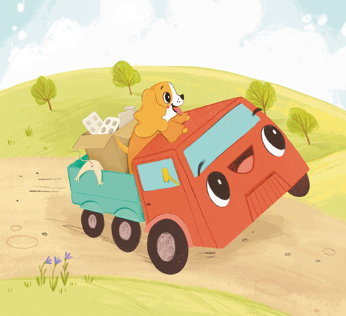 Иллюстрация "Грузовичок спешит на помощь"