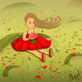 девочка с цветами