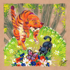 Июнь - иллюстрация для календаря